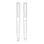 Image White balpen en rollerbal in etui 156
