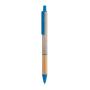 Boldor balpen van tarwestro en bamboe - blauw